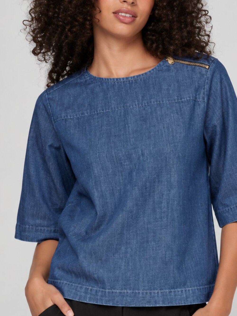 Martha Stewart Everyday Chambray Top Women’s Small